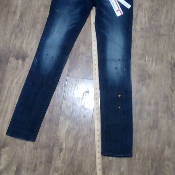 Rock Revival NWT Women's 26 Dark Blue Spatter Skinny Jeans Jo - Picture 11 of 12